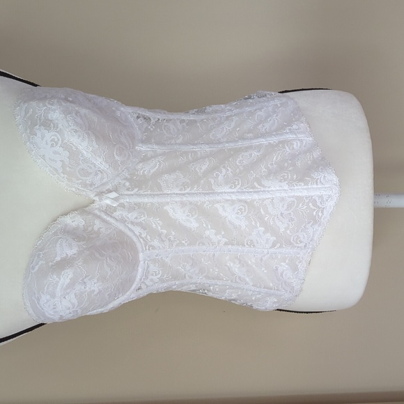 Back Less by Smoothie Strapless Lace Floral Underwire Corset Style Bra 38C White - Picture 1 of 16